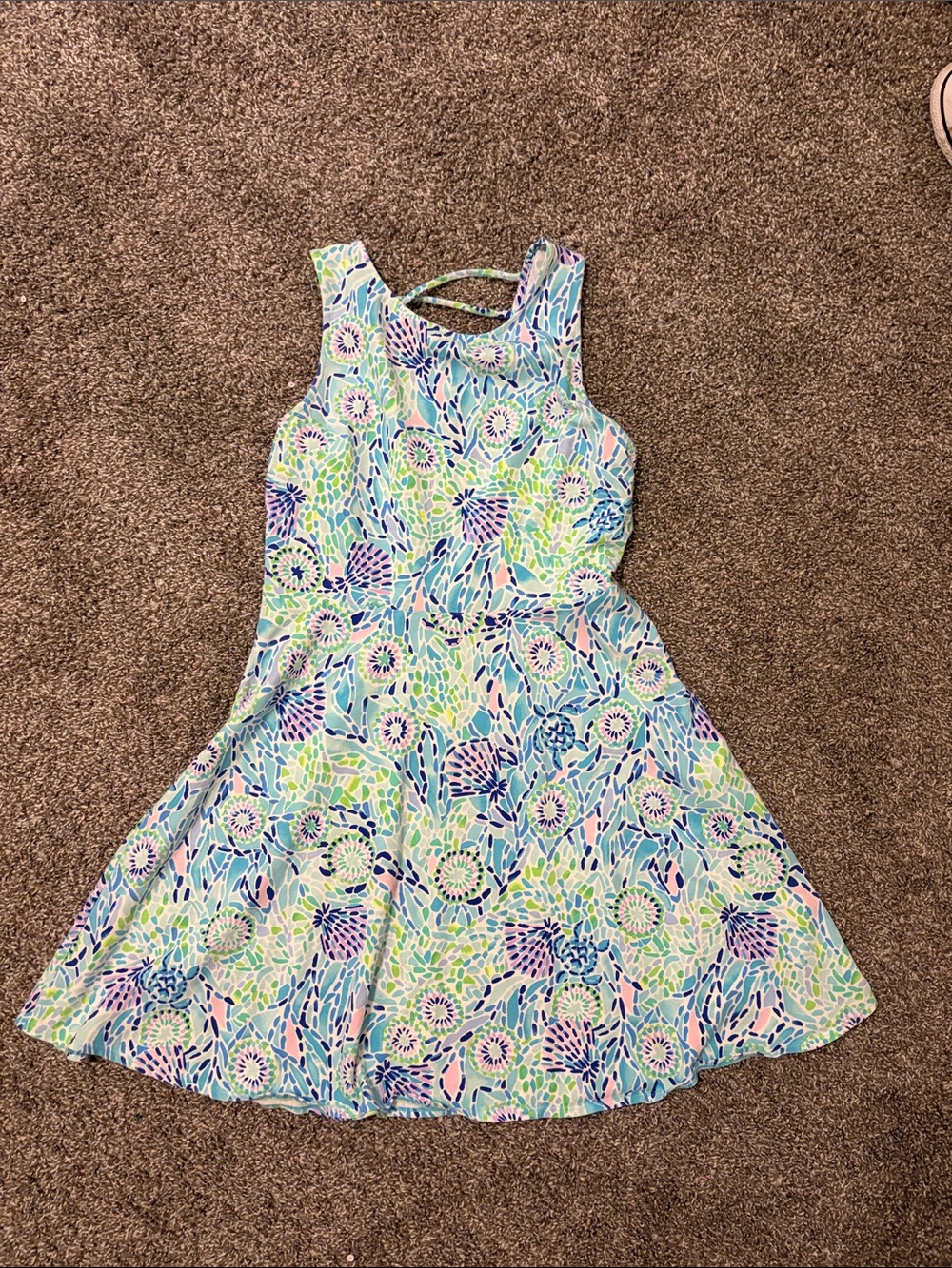 Lilly Pulitzer Girls Floral Sundress - Blue, Green & Pink